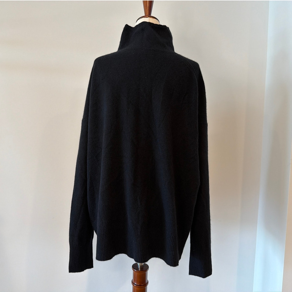 NWOT Nordstrom Cashmere Mock Neck Sweater, Black, Women’s Medium - Picture 3 of 4